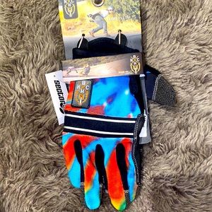 Acid blue slide gloves for longboarding